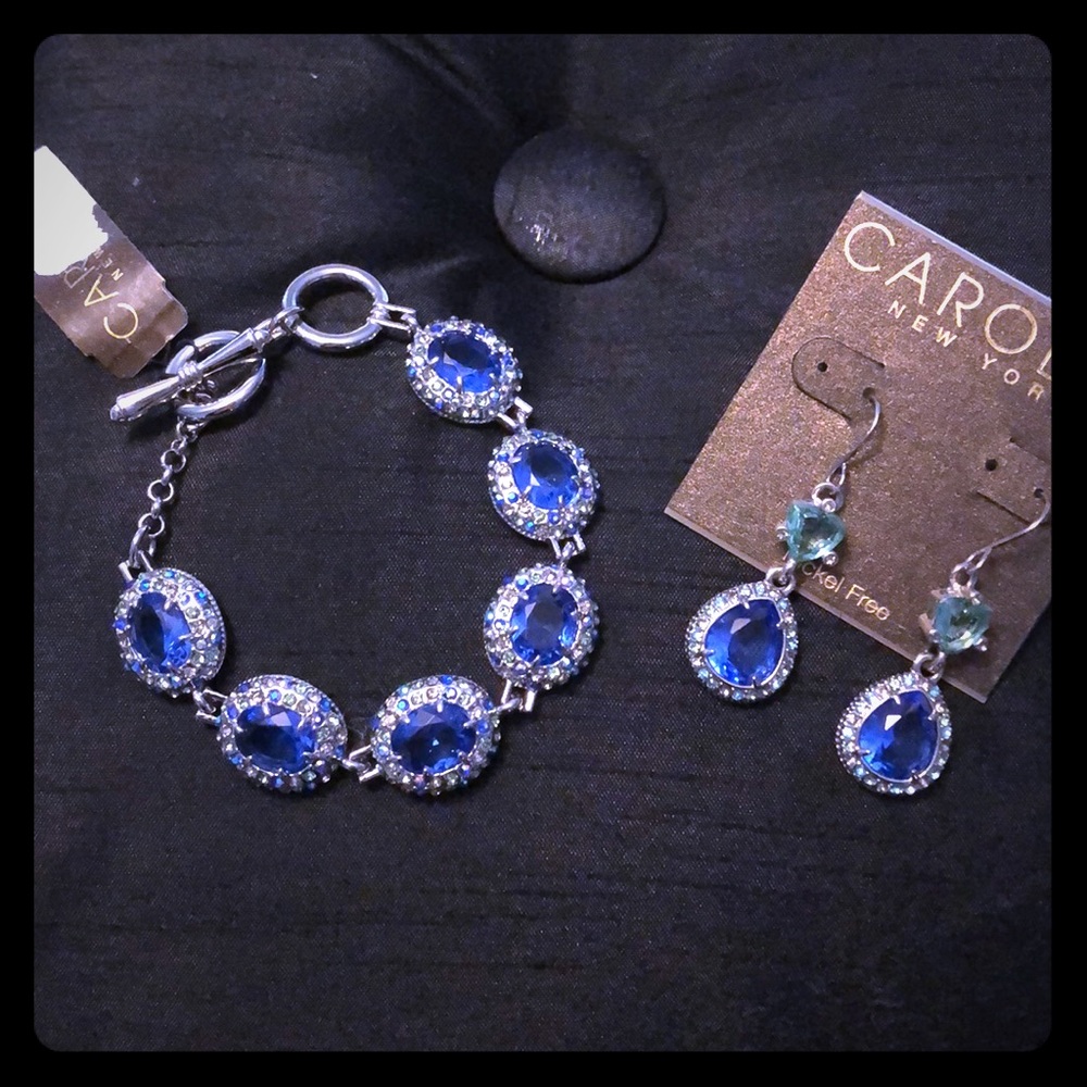 CAROLEE sapphire blue bracelet and earring set
